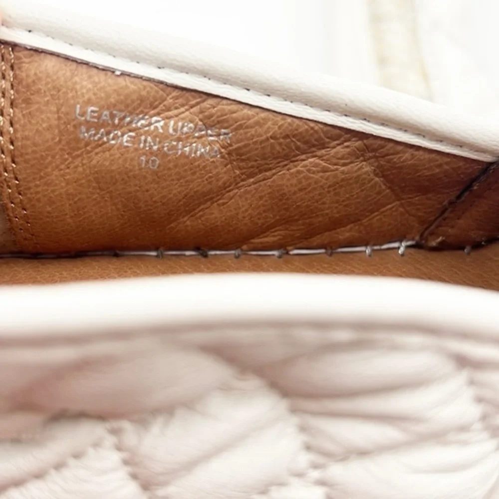 J/Slides Renata White Quilted Flatform Espadrilles size 10